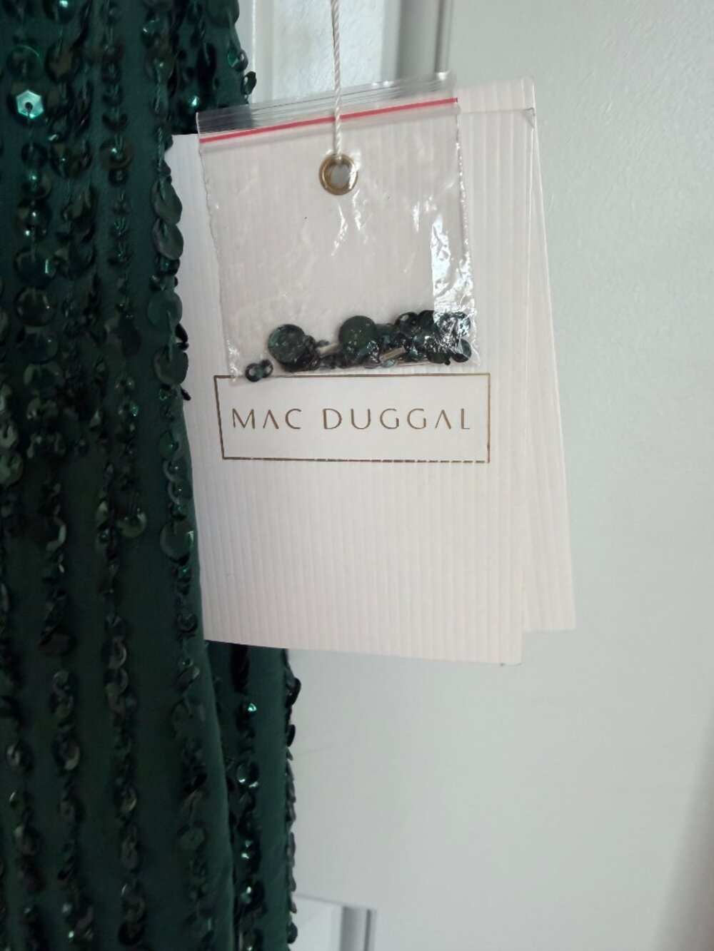 Mac Duggal Emerald Green Embellised Midi Sheath Dress NWT sz 6 - Picture 6 of 8